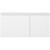 Mexen Rivel 100 cm bathroom cabinet with Otis left sink, 1S, 1D, grooved, white matte - 91A23-10047-3-BBFF01-W18L01