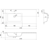 Mexen Rivel 100 cm bathroom cabinet with Otis left sink, 1S, 1D, grooved, black matte - 91A23-10047-3-BBFF71-W18L71