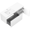 Mexen Rivel 120 cm bathroom cabinet with Otis left sink, 1S, 1D, grooved, white matte - 91A23-12047-3-BBFF01-W18L01