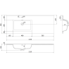 Mexen Rivel 120 cm Bathroom Cabinet with Left Sink Otis, 1 Drawer, 1 Door, Grooved, Gray Matte/White Matte