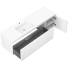 Mexen Rivel 160 cm bathroom cabinet with Otis left sink, 1S, 1D, fluted, white matte - 91A23-16047-3-BBFF01-W18L01