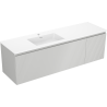 Mexen Rivel 160 cm Bathroom Cabinet with Otis Left Sink, 1S, 1D, Fluted, Gray Matte/White Matte - 91A23-16047-3-BBFF62-W18L01