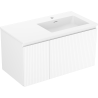 Mexen Rivel 90 cm bathroom cabinet with right sink Otis, 1S, 1D, grooved, white matte - 91A23-09047-3-BBFF01-W18P01