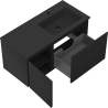 Mexen Rivel bathroom cabinet 100 cm with Otis sink on the right, 1S, 1D, grooved, black matte - 91A23-10047-3-BBFF71-W18P71