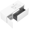 Mexen Rivel 120 cm bathroom cabinet with right Otis sink, 1S, 1D, grooved, white matte - 91A23-12047-3-BBFF01-W18P01