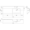 Mexen Rivel 120 cm bathroom cabinet with right Otis sink, 1S, 1D, fluted, graphite/white matte - 91A23-12047-3-BBFF66-W18P01