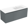 Mexen Rivel 120 cm bathroom cabinet with right Otis sink, 1S, 1D, fluted, graphite/white matte - 91A23-12047-3-BBFF66-W18P01