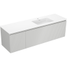 Mexen Rivel bathroom cabinet 160 cm with right Otis sink, 1S, 1D, grooved, gray matte/white matte - 91A23-16047-3-BBFF62-W18P01