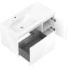 Mexen Orio 90 cm Bathroom Cabinet with Vela Left Sink, 1 Drawer, 1 Door, White Gloss - 91A13-09047-3-BBFF00-W23L00
