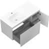 Mexen Orio 90 cm bathroom cabinet with left Vela sink, 1S, 1D, gray matte/white matte - 91A13-09047-3-BBFF62-W23L01