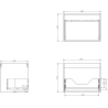 Mexen Orio 90 cm bathroom cabinet with Vela left sink, 1S, 1D, matte graphite/white matte - 91A13-09047-3-BBFF66-W23L01