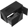 Mexen Orio bathroom cabinet 90 cm with Vela left sink, 1S, 1D, black gloss/matt black - 91A13-09047-3-BBFF70-W23L71