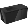 Mexen Orio bathroom cabinet 90 cm with Vela left sink, 1S, 1D, black gloss/matt black - 91A13-09047-3-BBFF70-W23L71