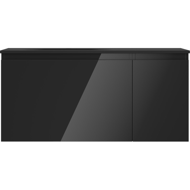 Mexen Orio 90 cm Bathroom Cabinet with Vela Sink Left, 1 Drawer, 1 Door, Black Gloss/Black Matte - 91A13-09047-3-BBFF70-W23L71