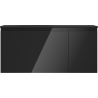 Mexen Orio 90 cm Bathroom Cabinet with Vela Sink Left, 1 Drawer, 1 Door, Black Gloss/Black Matte - 91A13-09047-3-BBFF70-W23L71