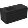 Mexen Orio 90 cm Bathroom Cabinet with Left Basin Vela, 1S, 1D, Black Matte - 91A13-09047-3-BBFF71-W23L71