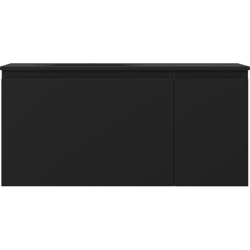 Mexen Orio 90 cm Bathroom Cabinet with Left Basin Vela, 1S, 1D, Black Matte - 91A13-09047-3-BBFF71-W23L71