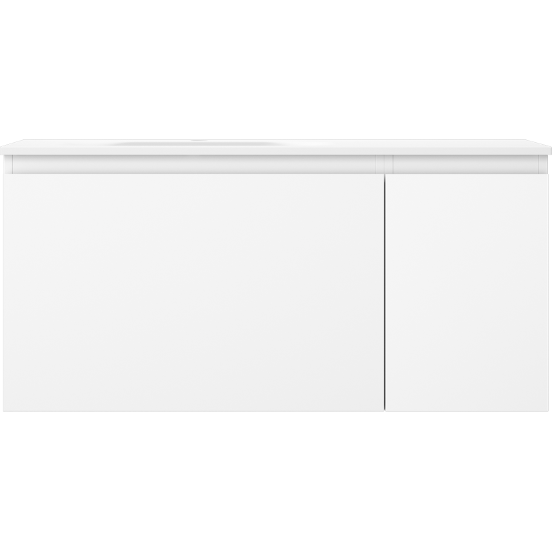 Mexen Orio bathroom cabinet 100 cm with Vela left sink, 1S, 1D, white matt - 91A13-10047-3-BBFF01-W23L01