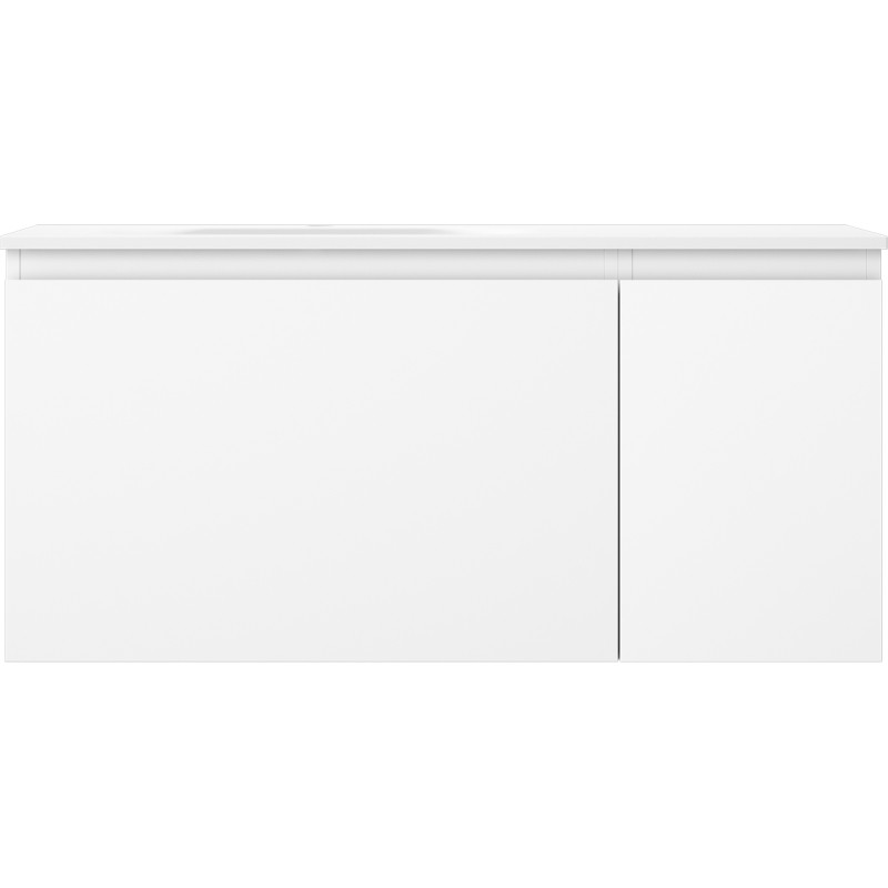 Mexen Orio bathroom cabinet 100 cm with Vela left sink, 1S, 1D, white matte - 91A13-10047-3-BBFF01-W23L01