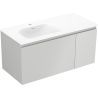 Mexen Orio 100 cm Bathroom Cabinet with Vela Left Sink, 1S, 1D, Gray Matte/White Matte - 91A13-10047-3-BBFF62-W23L01