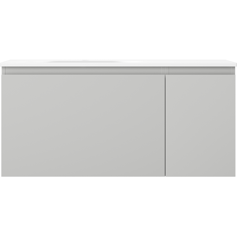 Mexen Orio 100 cm Bathroom Cabinet with Vela Left Sink, 1 Drawer, 1 Door, Matte Gray/Matte White - 91A13-10047-3-BBFF62-W23L01