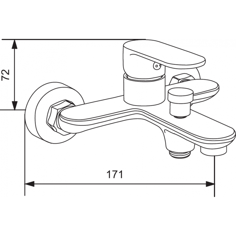 Mexen Milo bathtub faucet, gold - 71330-50