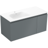 Mexen Orio 100 cm bathroom cabinet with Vela left sink, 1 drawer, 1 door, matte graphite/matte white