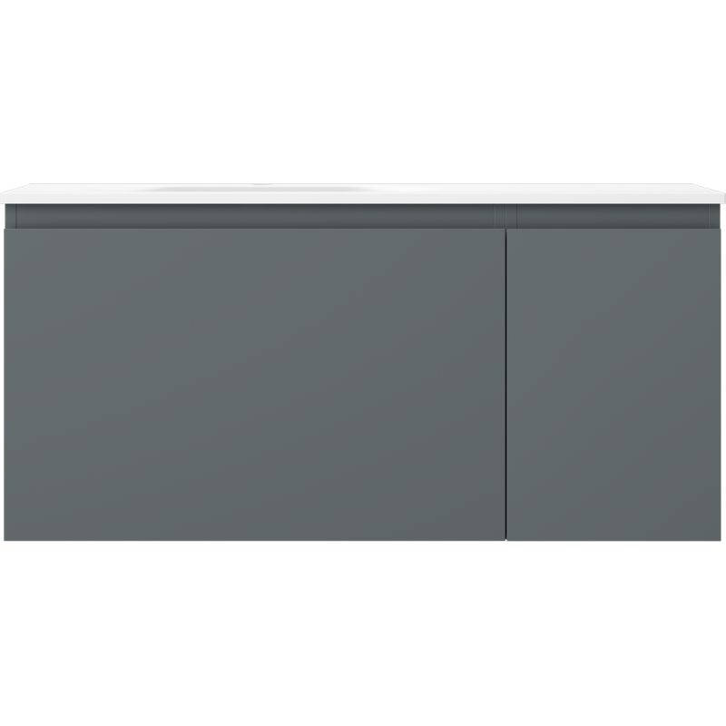 Mexen Orio bathroom cabinet 100 cm with Vela left sink, 1S, 1D, graphite matte/white matte - 91A13-10047-3-BBFF66-W23L01