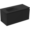 Mexen Orio bathroom cabinet 100 cm with Vela left sink, 1S, 1D, matte black - 91A13-10047-3-BBFF71-W23L71