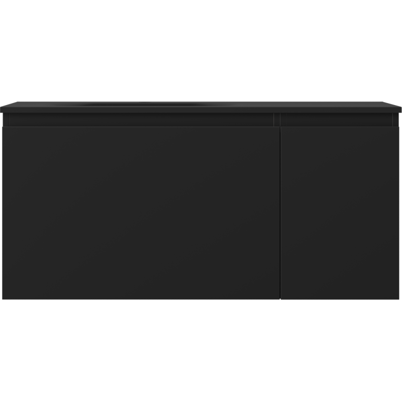 Mexen Orio bathroom cabinet 100 cm with Vela left sink, 1S, 1D, black matte - 91A13-10047-3-BBFF71-W23L71