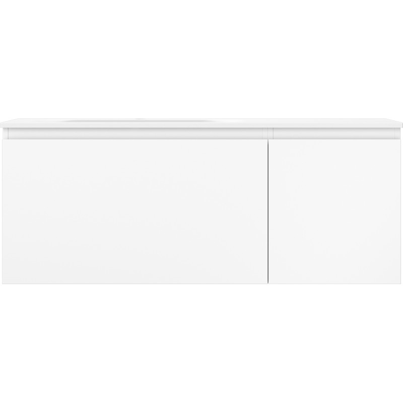 Mexen Orio 120 cm bathroom cabinet with Vela left sink, 1S, 1D, white matte - 91A13-12047-3-BBFF01-W23L01