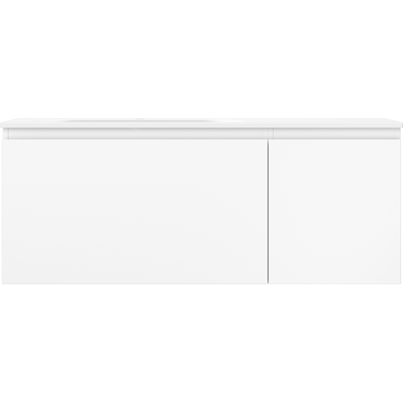 Mexen Orio bathroom cabinet 120 cm with Vela left sink, 1S, 1D, white matte - 91A13-12047-3-BBFF01-W23L01