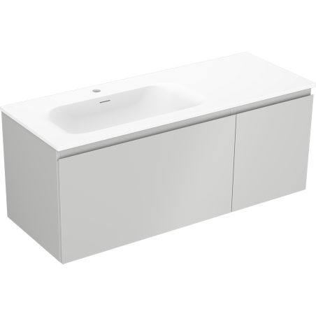 Mexen Orio 120 cm bathroom cabinet with Vela left sink, 1S, 1D, gray matte/white matte - 91A13-12047-3-BBFF62-W23L01