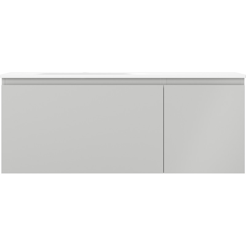 Mexen Orio 120 cm bathroom cabinet with Vela left sink, 1S, 1D, gray matte/white matte - 91A13-12047-3-BBFF62-W23L01