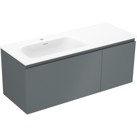 Mexen Orio bathroom cabinet 120 cm with Vela left basin, 1S, 1D, graphite matte/white matte - 91A13-12047-3-BBFF66-W23L01