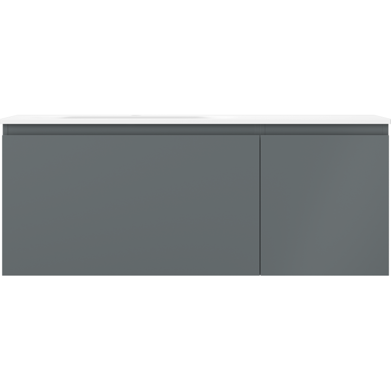 Mexen Orio bathroom cabinet 120 cm with Vela left basin, 1S, 1D, graphite matte/white matte - 91A13-12047-3-BBFF66-W23L01