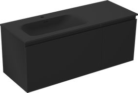 Mexen Orio 120 cm Bathroom Cabinet with Left Sink Vela, 1 Drawer, 1 Door, Matte Black - 91A13-12047-3-BBFF71-W23L71