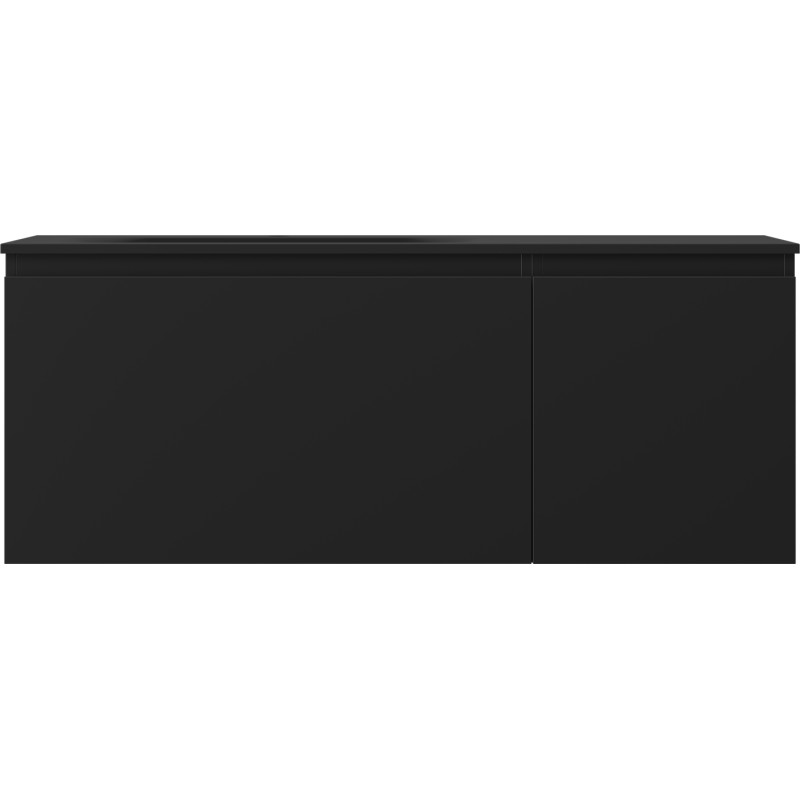 Mexen Orio 120 cm Bathroom Cabinet with Left Sink Vela, 1 Drawer, 1 Door, Matte Black - 91A13-12047-3-BBFF71-W23L71
