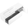 Mexen Orio 160 cm bathroom cabinet with Vela left sink, 1S, 1D, glossy white - 91A13-16047-3-BBFF00-W23L00