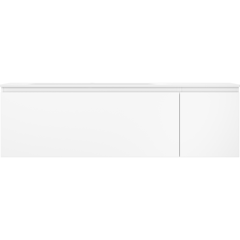 Mexen Orio 160 cm bathroom cabinet with Vela left sink, 1S, 1D, white matte - 91A13-16047-3-BBFF01-W23L01