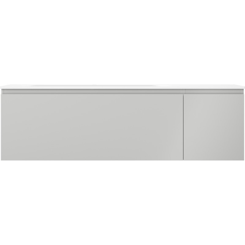 Mexen Orio 160 cm bathroom cabinet with Vela left sink, 1S, 1D, gray matte/white matte - 91A13-16047-3-BBFF62-W23L01