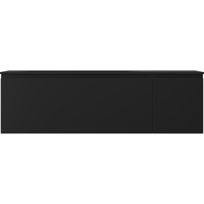 Mexen Orio bathroom cabinet 160 cm with Vela left basin, 1S, 1D, black matte - 91A13-16047-3-BBFF71-W23L71