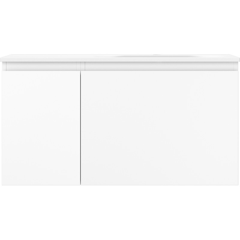 Mexen Orio 90 cm bathroom cabinet with Vela right sink, 1S, 1D, white matte - 91A13-09047-3-BBFF01-W23P01