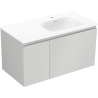 Mexen Orio bathroom cabinet 90 cm with Vela right sink, 1 drawer, 1 door, gray matte/white matte - 91A13-09047-3-BBFF62-W23P01