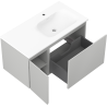 Mexen Orio bathroom cabinet 90 cm with Vela right sink, 1 drawer, 1 door, gray matte/white matte - 91A13-09047-3-BBFF62-W23P01