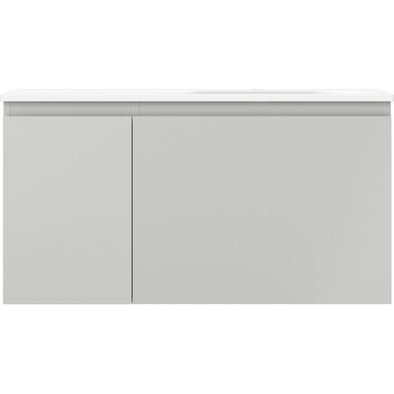 Mexen Orio bathroom cabinet 90 cm with Vela right sink, 1 drawer, 1 door, gray matte/white matte - 91A13-09047-3-BBFF62-W23P01