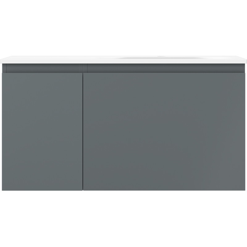 Mexen Orio 90 cm bathroom cabinet with Vela right sink, 1S, 1D, graphite matte/white matte - 91A13-09047-3-BBFF66-W23P01