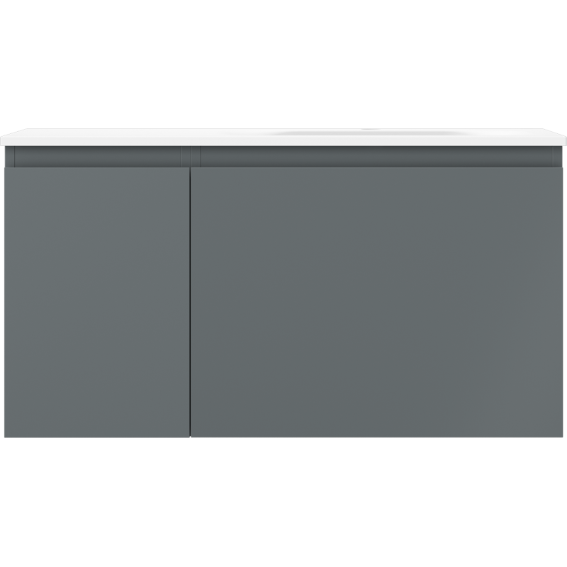 Mexen Orio bathroom cabinet 90 cm with Vela right sink, 1S, 1D, graphite matte/white matte - 91A13-09047-3-BBFF66-W23P01