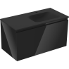Mexen Orio 90 cm bathroom cabinet with Vela sink right, 1S, 1D, black gloss/black matte - 91A13-09047-3-BBFF70-W23P71