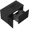 Mexen Orio 90 cm bathroom cabinet with Vela right sink, 1S, 1D, matte black - 91A13-09047-3-BBFF71-W23P71